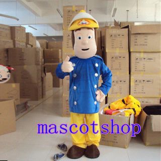 new Fireman Sam Mascot Costume Adult Fun Character Costume Free 