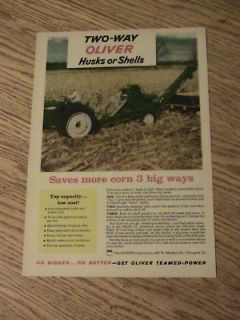 1960 OLIVER TRACTOR ADVERTISEMENT CORN SHELLER AD FARM