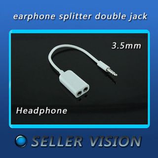 5mm double jack Headphone splitter for iPod iPhone 4 4S iPad2 SCA 
