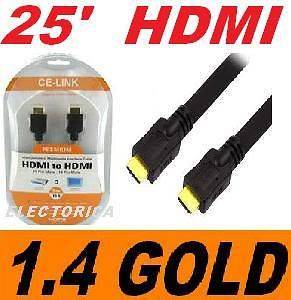 25 HDMI 1.4 CABLE HD TV 24K 1080P 3D BLUE RAY WALL MOUNT WIRE LCD LED 