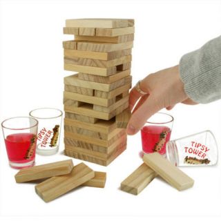 Drinking Game Tipsy Tower block building shot glass fun for adult with 