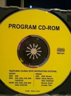 NISSAN INFINITI PROGRAM CD ROM DVD NAVIGATION SYSTEM