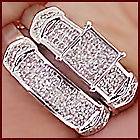   Silver 0.75 ct Diamond Mens & Womens Cheap Engagement Ring Set