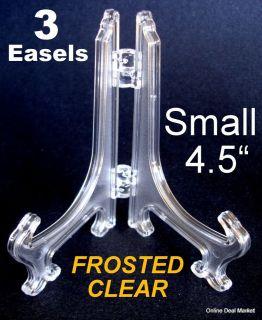 SMALL Clear Acrylic DISPLAY EASEL PLATE HOLDER STAND