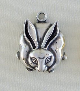 Rabbit Lapel Pin, Tie Tac, Charm, Earrings, Necklace~ Sterling Silver 
