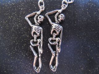 Hangman Skeleton Earrings Skull Noose Horror Party Costume Metal Goth 
