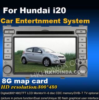 Car DVD Player for 2008 2012 Hyundai i20 GPS navigation Radio RDS V 