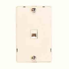 SINGLE PHONE WALL PLATE 4 CONDUCTOR WITH INTERGRAL JACK KITCHEN MOUNT 