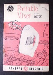 GENERAL ELECTRIC GE Portable M10 Hand Mixer 1955 Instruction Manual 