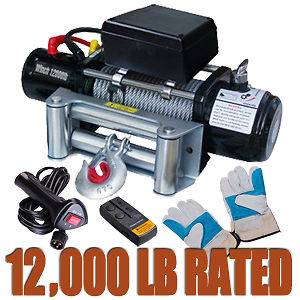   6HP Recovery Winch Kit Wireless Remote Trailer Truck SUV Electric