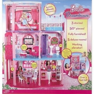 BARBIE 3 Story DREAMHOUSE 50+ Pieces Fully Furnished 3 Feet Tall 