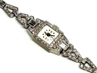   Ladies LeMONDE Vintage All Platinum & 2.5 ct Diamond Bracelet Watch