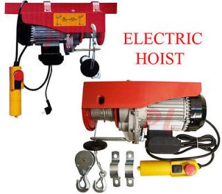 450 LB / 900 LB Electric Wire Rope Cable Hoist Lift Pulley 980 W 