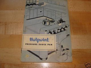 Hotpoint Pressure Cooker Manual c. 1950s