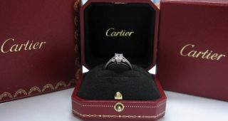 CARTIER PLAT Emerald Cut Diamond Engagement Ring 1.90CT