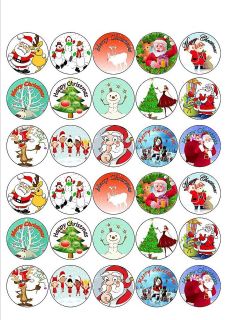   FAB MIXED CHRISTMAS   CUP CAKE TOPPERS EDIBLE WAFER RICE PAPER X41