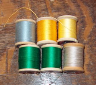 Vtg Lot 9 Spools Sewing Thread Coats & Clarks Star Belding Corticelli 