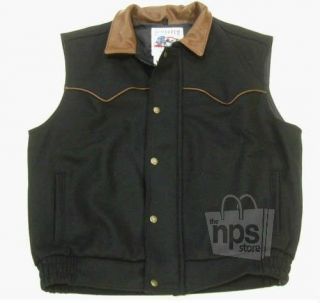 Schaefer Black Wool Competitor Western Riding Vest LARGE New
