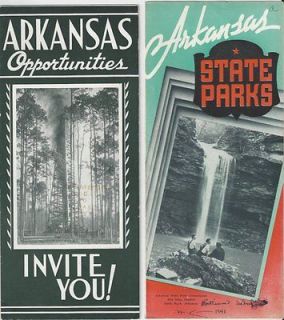 1941 Tourist Brochures   Opprtunities & State Parks of Arkansas
