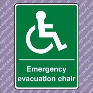 200x300 Emergency Evacuation Chair Sign (04192)