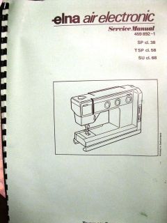ELNA AIR Electronic English sewing machine Instruction SERVICE Manual 