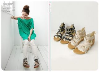 NEW Rivet Women Japanese Korean Fashion Style Sandals Slippers Flat 