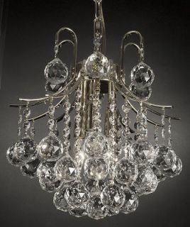 FRENCH EMPIRE CRYSTAL CHANDELIER LIGHTING SILVER FIXTURE PENDANT 
