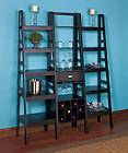Ladder Shelf Storage Wall Unit All 3 Peices Shown in Picture Black W 