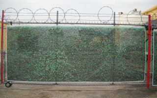 Privacy fence cover in mesh banner with hedge bushes print cyclone 