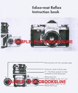 Wirgin Edixa Mat Reflex Instruction Manual, 1965