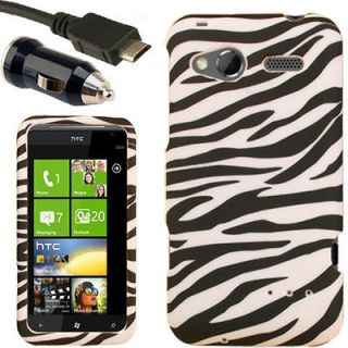 Case+Car Charger for HTC Radar C Holster Zebra Pouch Snap On T Mobile 