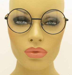   Style Clear Lens Round Glasses Black Metal Frame Unisex Eyeglasses