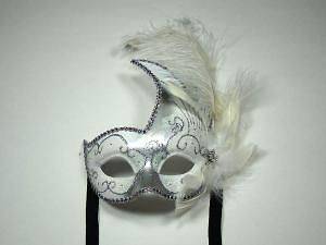 WHITE SWAN SONG VENETIAN Mask Costume White Silver Wedding 