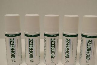 PACK **FIVE ROLL ON** BIOFREEZE PAIN RELIEVING GEL (3 OZ.ROLL ON 