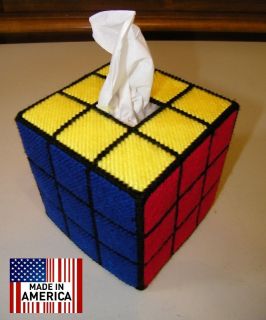 Rubiks Rubiks Rubix Cube Tissue Box Cover Solved Ver. Hand Made Big 
