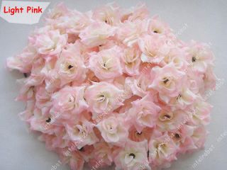 12x Light Pink Rose Artificial Silk Flower Heads Craft Wedding 