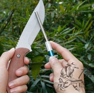 2in1 Outdoor Hunting Fishing Pocket Sharpener Diamond Knife Saw Hook 