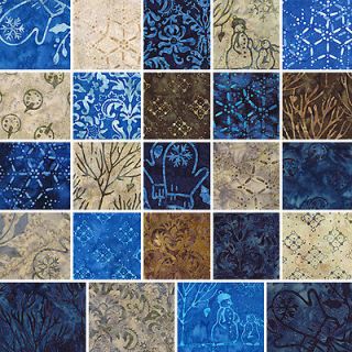   Quilts SNOW DAY BATIKS 5 Charm Pack Fabric Quilting Squares Moda