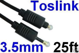 25ft 3.5mm Mini~TOSLink Fiber Optic Cable,Digital Audio