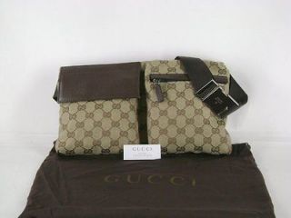   Authentic Gucci Belt Bag Beige Brown Fanny Waist Pack 