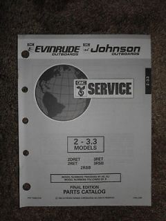 1993 Johnson Evinrude ET 2 2.3 3 3.3 HP Parts Catalog Manual Outboard 