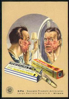   SPA ANTIBIOTICS Penicillin Bad Skin Acne Covered Face 1950 ~ SALE