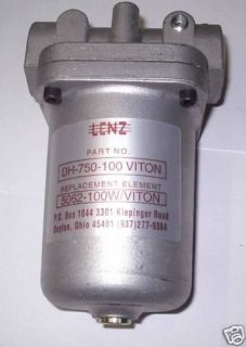 LENZ VITON IN LINE WASTE OIL FUEL FILTER DH 750 100 CLEANABLE 