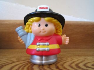 Fisher Price Little People Firefighter fire woman lady girl hose 
