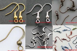 100pcs Coil Wire Metal Earring Hooks Finding Silver Golden 6 colors to 