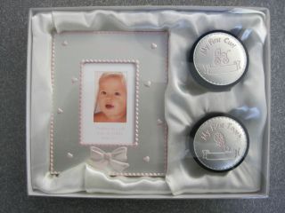   piece set for baby. frame, box for first tooth, box for first tooth