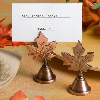 Autumn Leaf Design Place Card Holder Wedding Reception Favor Gift 