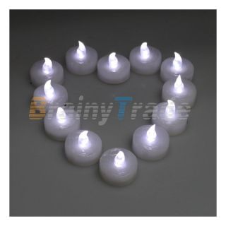 100Pcs Romatic White Flameless LED Tealight Candle Light Lamp For 