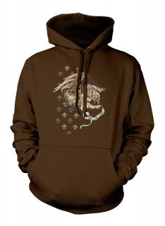   Free  Flying Eagle With Stars And Fleur Di List  Mens Hoodie Pullover