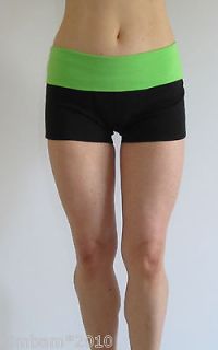 Yoga Fitness Gym Short With Fold Over Color Waist NWT. S,M,L